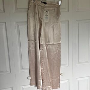 Zara Cream Satin Trousers